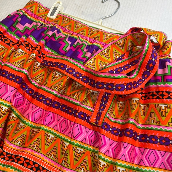 Vintage Alice of California 1960's Psychedelic Aztec Wrap Maxi Skirt One… - Picture 2 of 9